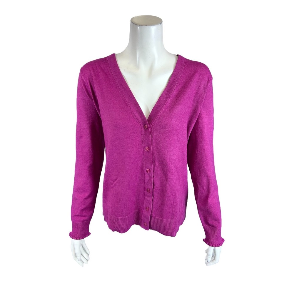 Candace Cameron Bure Women's Surfside Button-Front V-Neck Cardigan Large Size